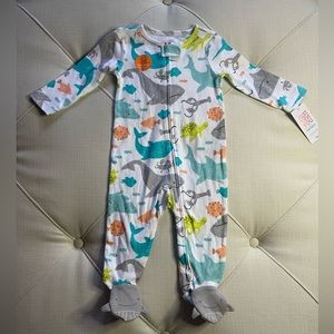 Carters 9M baby pajamas Shark one piece one newborn